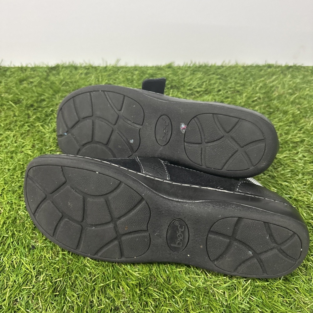 Born b.o. c Womens Erna Loafers Size 7.5 Black Suede Slip On Flat Shoes Buckles - Picture 7 of 7